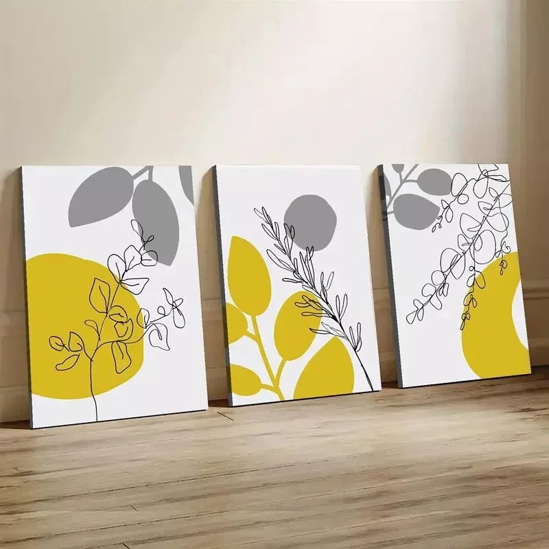 3pcs Coffee Themed Modern Line Wall Art Set Canvas Framed 50x70cm - High Quality Print 100% Australian Made Wall Canvas Ready to Hang