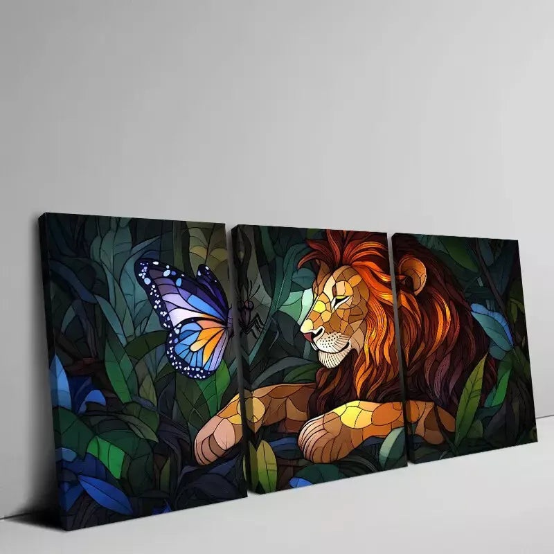 3pcs Butterfly Nature Scene Vibrant Nature Lover Wall Art Set Canvas Framed 50x70cm -  High Quality Print 100% Australian Made Wall Canvas Ready to Hang
