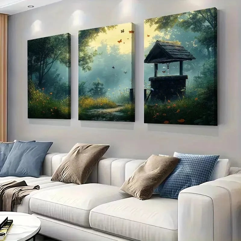 3pcs    Fantasy Forest Secret Art Set Canvas Framed 50x70cm -  High Quality Print 100% Australian Made Wall Canvas Ready to Hang