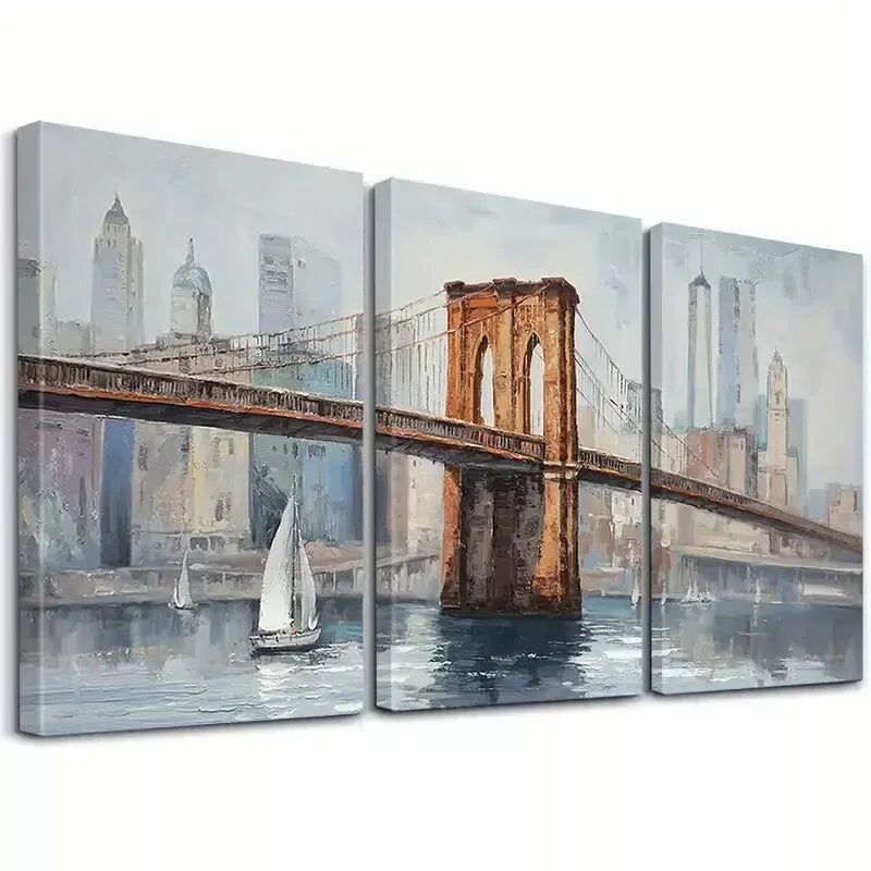 3pcs  Modern Decorative Classic Painting     Art Set Canvas Framed 50x70cm -  High Quality Print 100% Australian Made Wall Canvas Ready to Hang