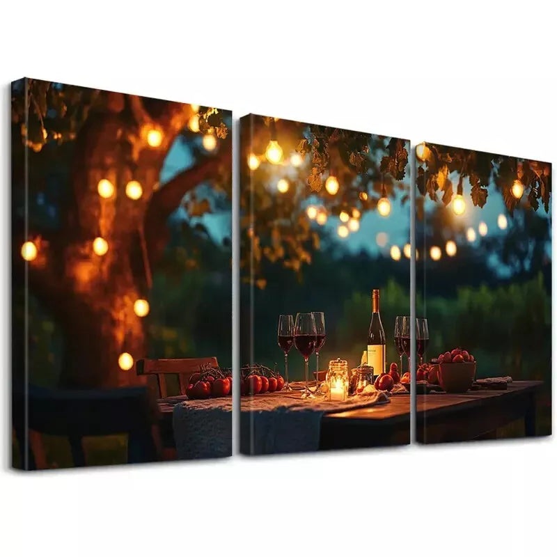 3pcs   Aesthetic Modern Farmhouse Wooden Table   Art Set Canvas Framed 50x70cm -  High Quality Print 100% Australian Made Wall Canvas Ready to Hang