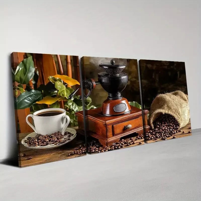 3pcs Fashion Delicious Coffee Theme Art Set Canvas Framed 50x70cm -  High Quality Print 100% Australian Made Wall Canvas Ready to Hang