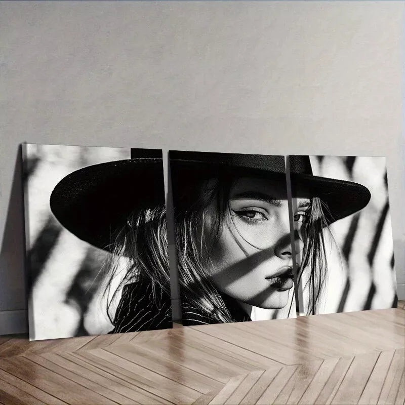 3pcs Featuring A Female Model   Wall Art Set Canvas Framed 50x70cm -  High Quality Print 100% Australian Made Wall Canvas Ready to Hang