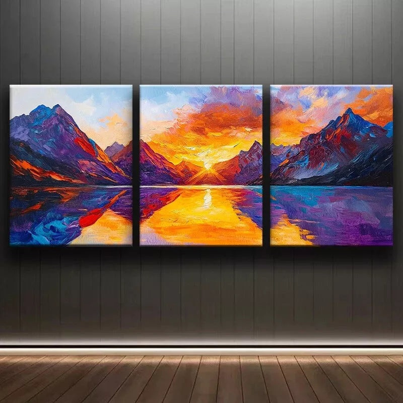 3pcs Featuring A Stunning Mountain Scene Wall Art Set Canvas Framed 50x70cm -  High Quality Print 100% Australian Made Wall Canvas Ready to Hang