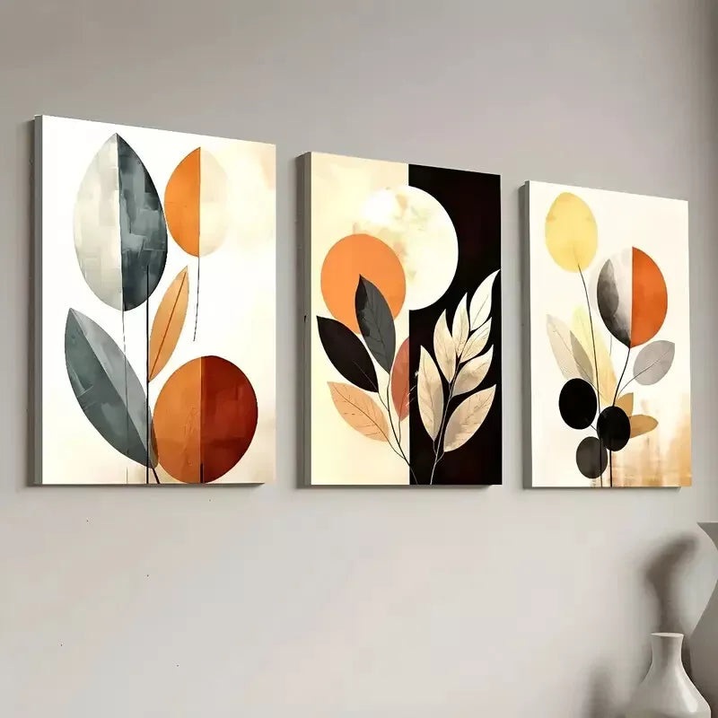 3pcs Modern Fashion Abstract Plant Leaf Art Set Canvas Framed 50x70cm -  High Quality Print 100% Australian Made Wall Canvas Ready to Hang