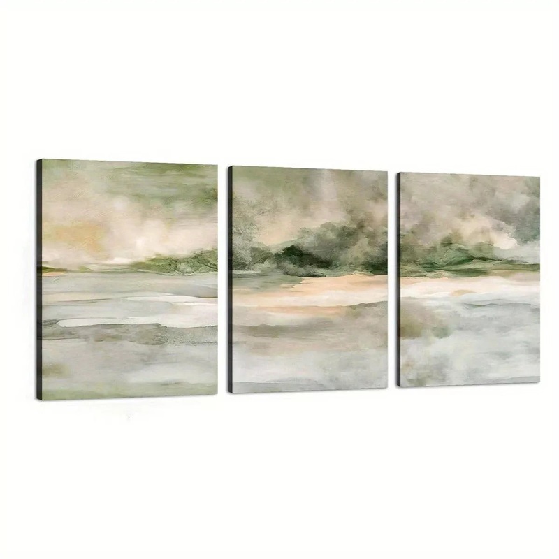 3pcs  Modern Neutral Abstract Minimalist Scenery Wall Art Set Canvas Framed 50x70cm -  High Quality Print 100% Australian Made Wall Canvas Ready to Hang