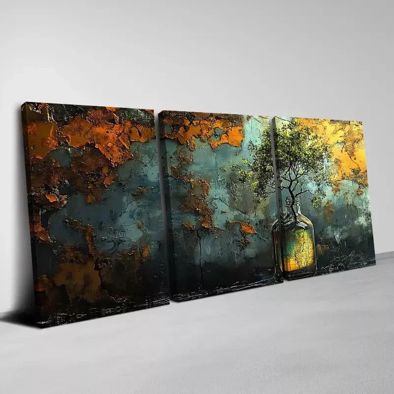 3pcs  Vibrant Color Abstract Tree of Life    Art Set Canvas Framed 50x70cm -  High Quality Print 100% Australian Made Wall Canvas Ready to Hang