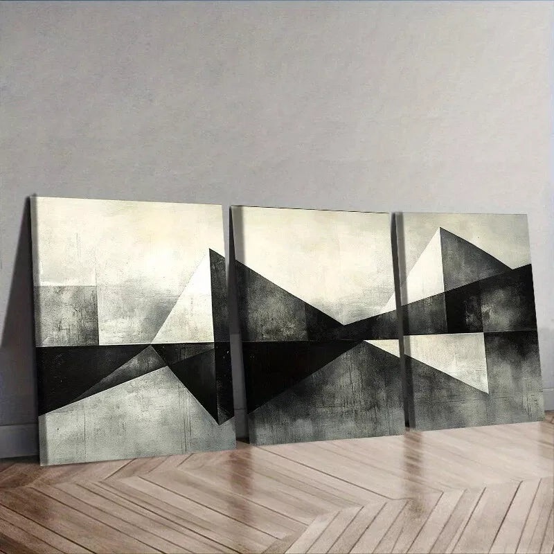 3pcs  Geometric Shapes Abstract Wall Art Set Canvas Framed 50x70cm -  High Quality Print 100% Australian Made Wall Canvas Ready to Hang