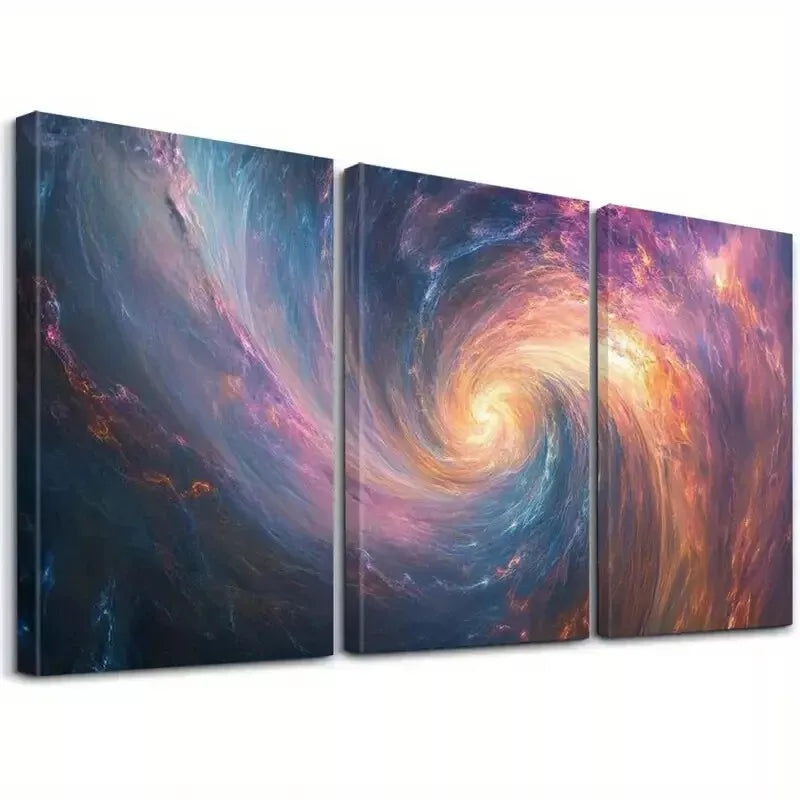 3pcs Modern Aesthetic Spiral Cosmic Energy Art Set Canvas Framed 50x70cm -  High Quality Print 100% Australian Made Wall Canvas Ready to Hang