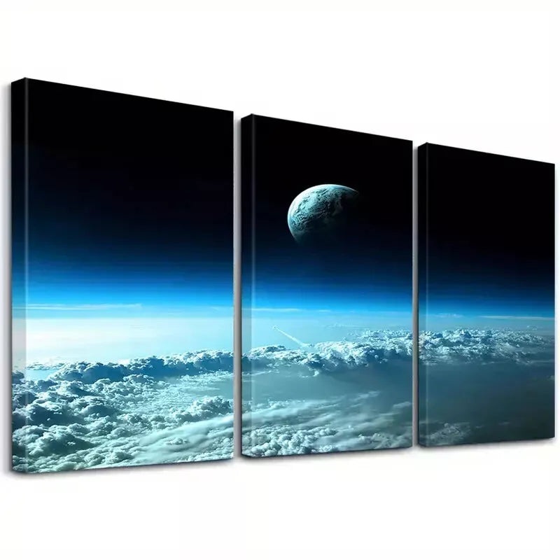 3pcs Modern Decorative Abstract Outer Space Art Set Canvas Framed 50x70cm -  High Quality Print 100% Australian Made Wall Canvas Ready to Hang