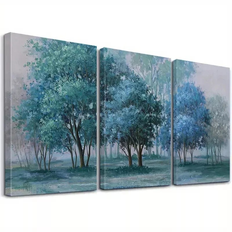 3pcs Modern Serene Landscape Forest Trees Art Set Canvas Framed 50x70cm -  High Quality Print 100% Australian Made Wall Canvas Ready to Hang