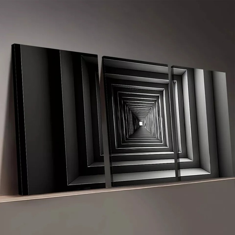 3pcs Black And White Style Modern Architecture Wall Art Set Canvas Framed 50x70cm -  High Quality Print 100% Australian Made Wall Canvas Ready to Hang