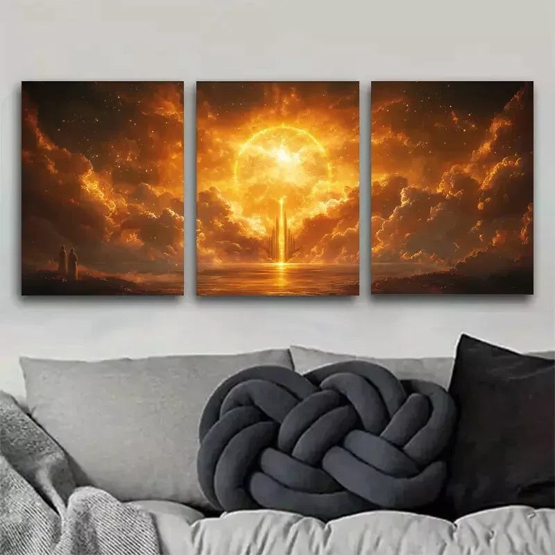 3pcs Enchanting Science Fiction Fantasy Wall Art Set Canvas Framed 50x70cm -  High Quality Print 100% Australian Made Wall Canvas Ready to Hang