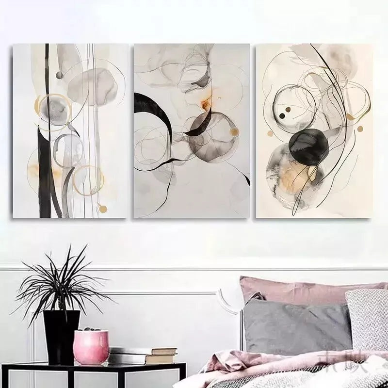 3pcs Abstract Watercolor Canvas Wall Art Set Canvas Framed 50x70cm - High Quality Print 100% Australian Made Wall Canvas Ready to Hang