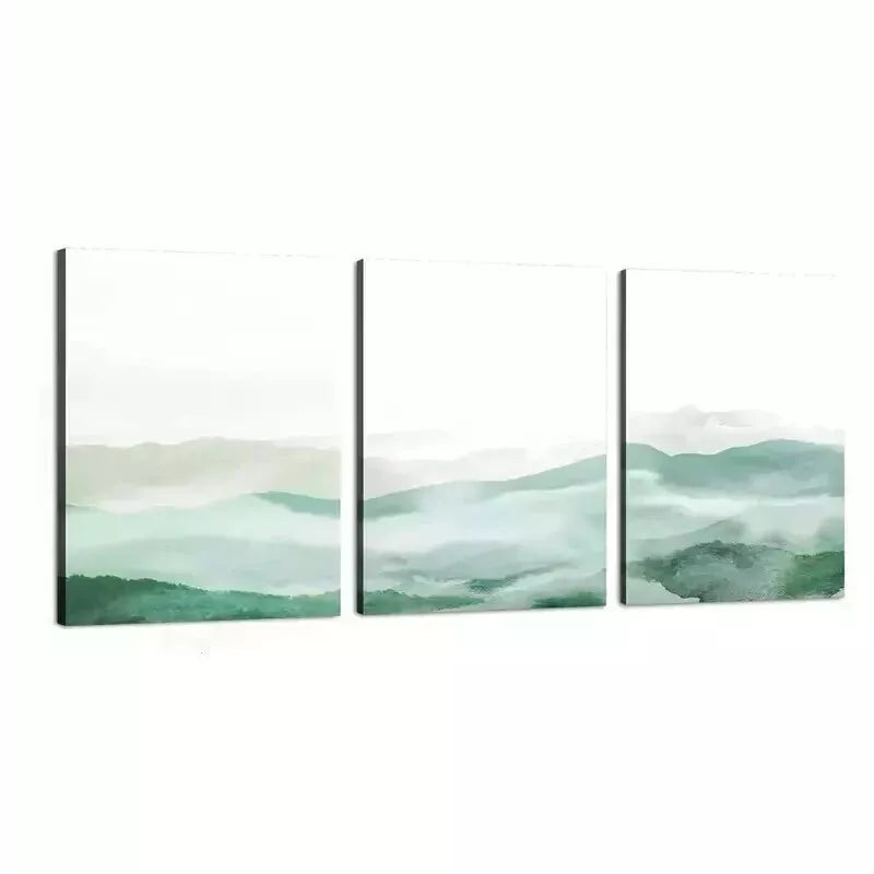 3pcs  age Green Abstract  Wall Art Set Canvas Framed 50x70cm - High Quality Print 100% Australian Made Wall Canvas Ready to Hang