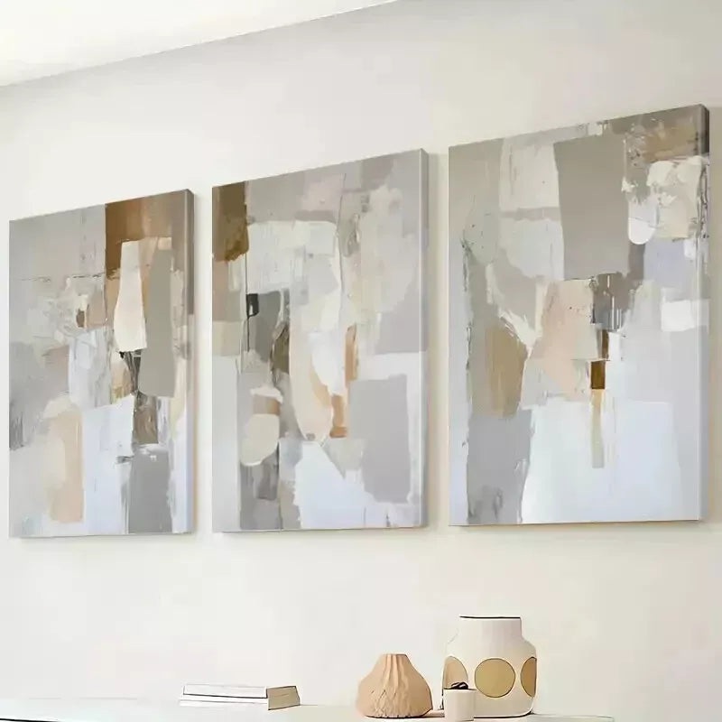3pcs   Color Abstract Landscape Wall Art Set Canvas Framed 50x70cm - High Quality Print 100% Australian Made Wall Canvas Ready to Hang