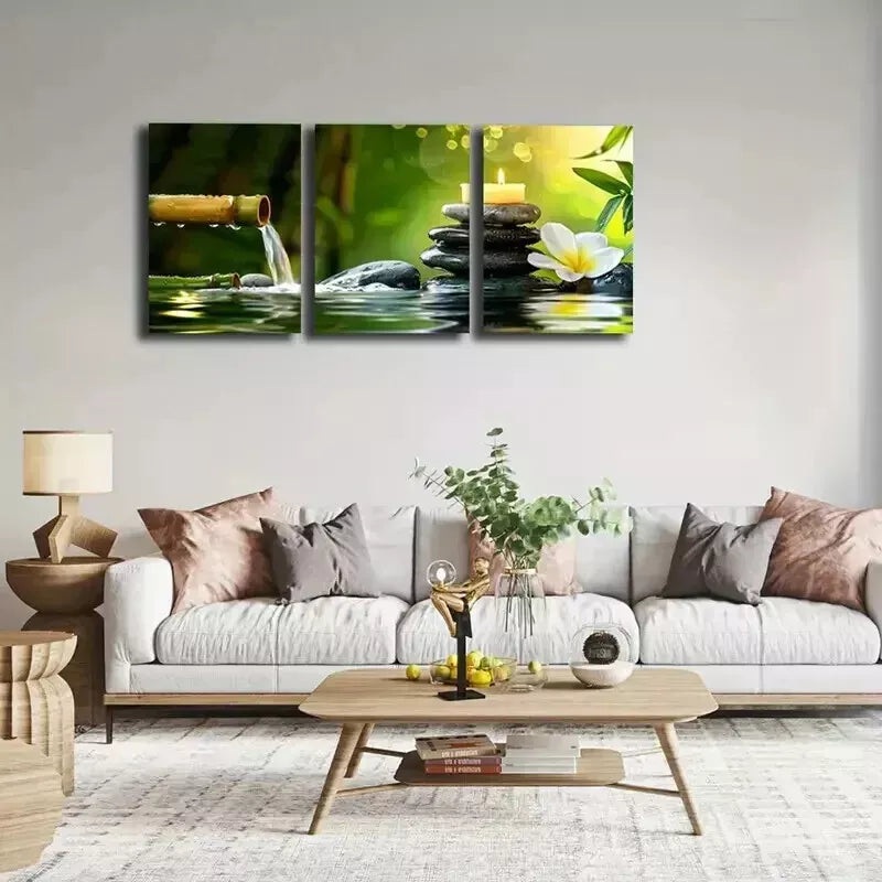 3pcs  Green Botanicals & Florals Wall Art Set Canvas Framed 50x70cm - High Quality Print 100% Australian Made Wall Canvas Ready to Hang