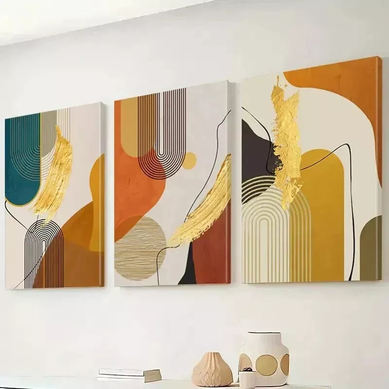 3pcs Luxury Abstract Line  Canvas Wall Art Set Canvas Framed 50x70cm - High Quality Print 100% Australian Made Wall Canvas Ready to Hang
