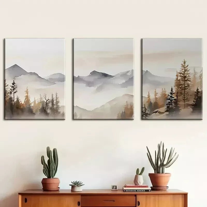 3pcs Midnight Fauna Series with Fox Owl and Rabbit Canvas Wall Art Set Canvas Framed 50x70cm - High Quality Print 100% Australian Made Wall Canvas Ready to Hang