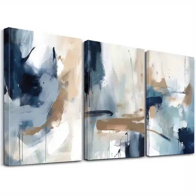 3pcs  Modern Abstract  Wall Art Set Canvas Framed 50x70cm - High Quality Print 100% Australian Made Wall Canvas Ready to Hang