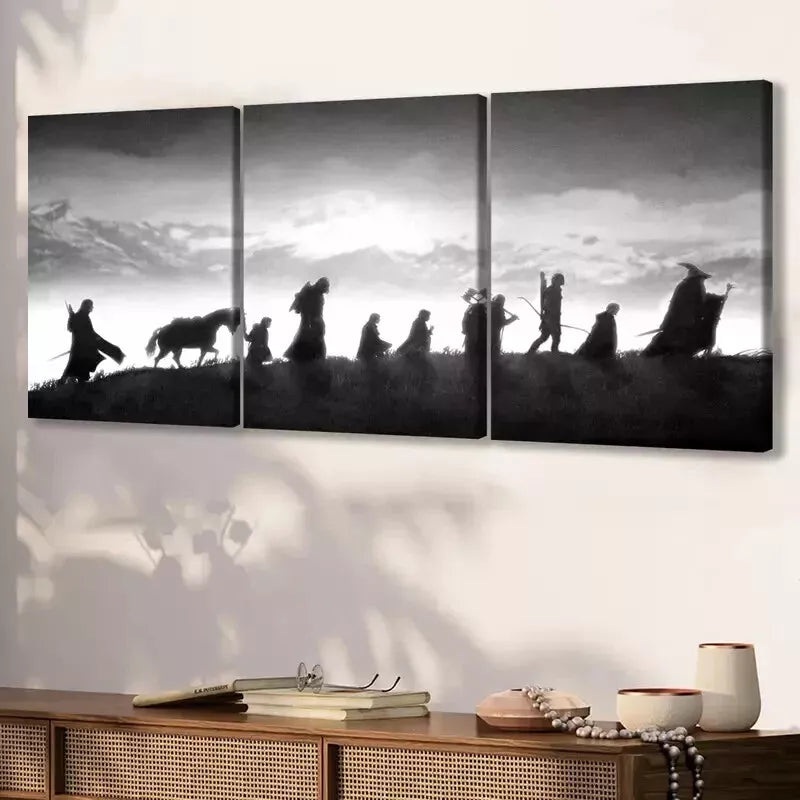 3pcs Modern Artistic Journey Prints  Wall Art Set Canvas Framed 50x70cm - High Quality Print 100% Australian Made Wall Canvas Ready to Hang