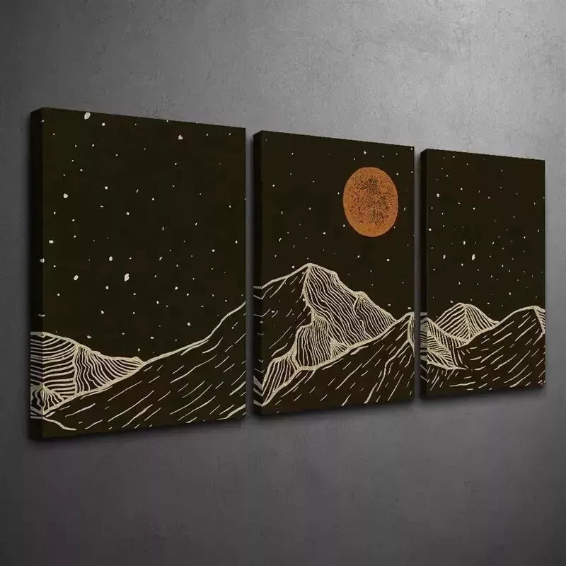 3pcs  Modern Line Art Canvas Wall Art, Abstract  Wall Art Set Canvas Framed 50x70cm - High Quality Print 100% Australian Made Wall Canvas Ready to Hang