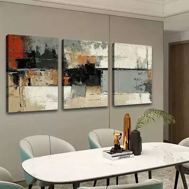 3pcs  Color Abstract Design   Wall Art Set Canvas Framed 50x70cm - High Quality Print 100% Australian Made Wall Canvas Ready to Hang