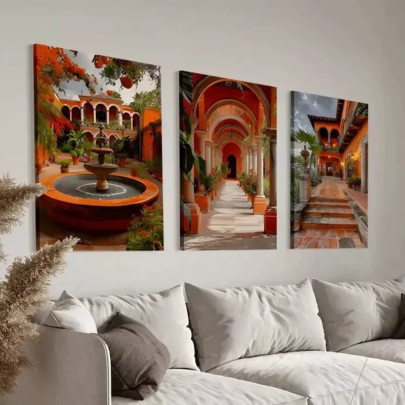 3pcs  Three Mexican   Wall Art Set Canvas Framed 50x70cm - High Quality Print 100% Australian Made Wall Canvas Ready to Hang