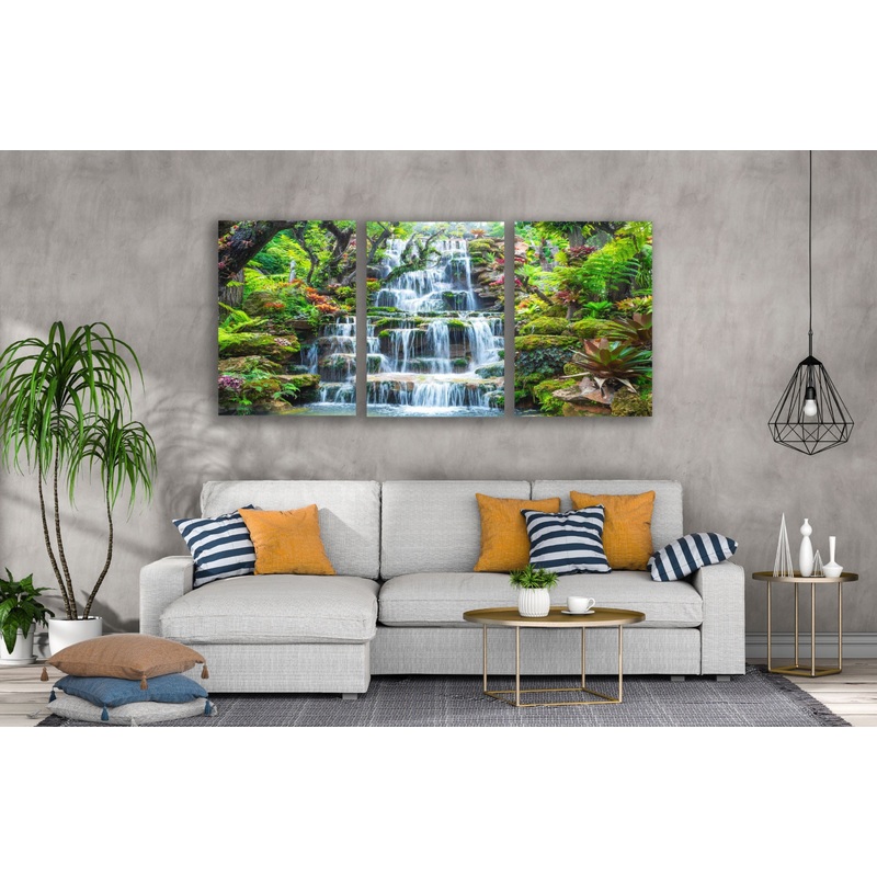 3 Set of Waterfall Scenery Photograph High Quality Print 100% Australian Made Wall Canvas Ready to Hang