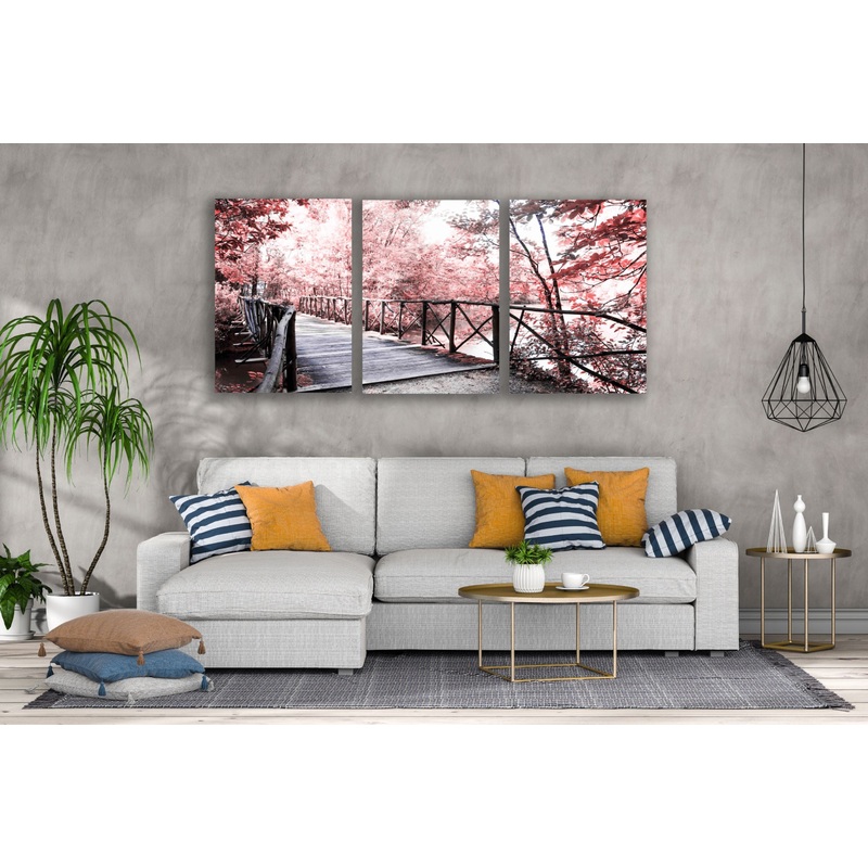 3 Set of Bridge in Forest Photograph High Quality Print 100% Australian Made Wall Canvas Ready to Hang