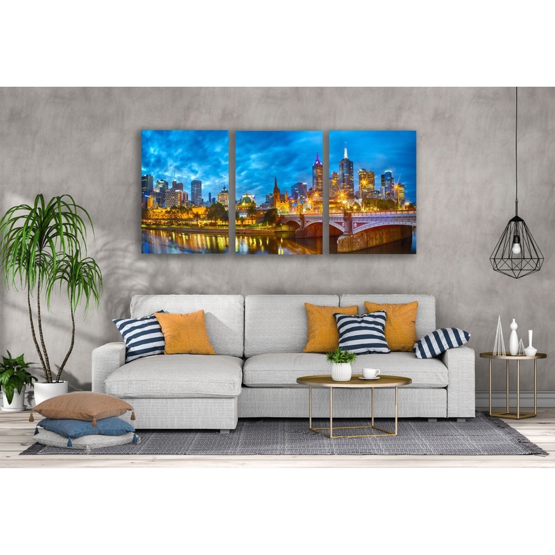 3 Set of City Night View Scenery Photograph High Quality Print 100% Australian Made Wall Canvas Ready to Hang