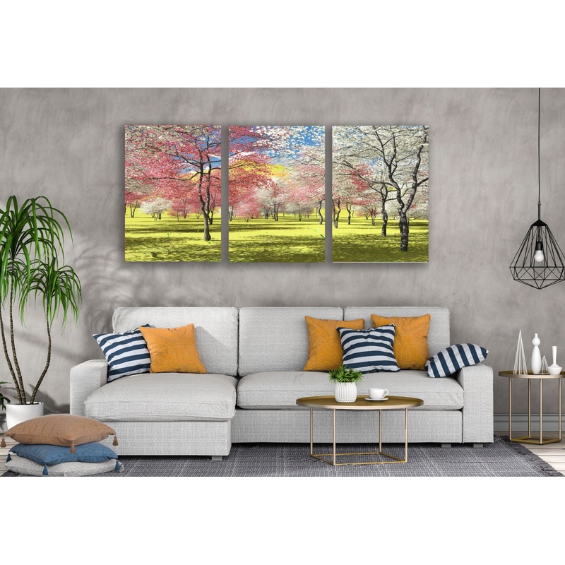 3 Set of Colorful Tree Park Photograph High Quality Print 100% Australian Made Wall Canvas Ready to Hang