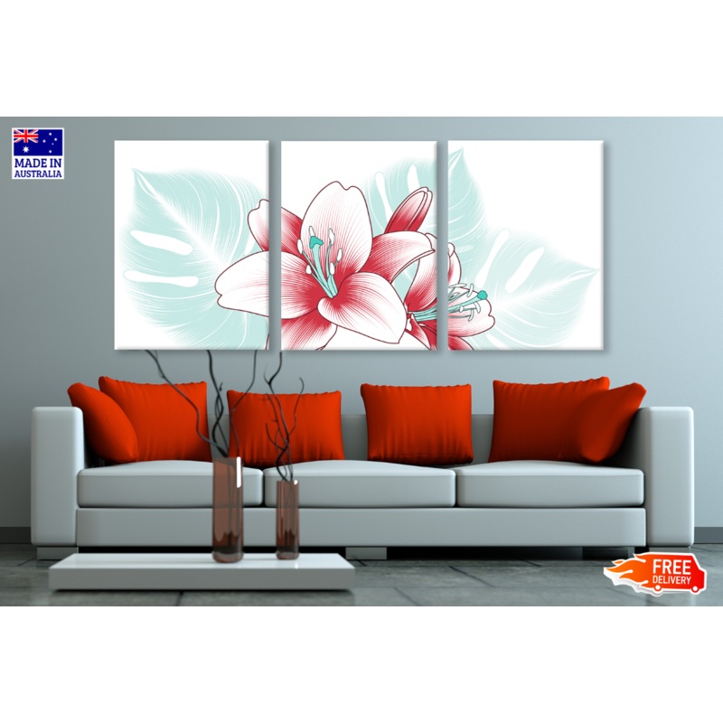 3 Set of Floral Design High Quality print 100% Australian made wall Canvas ready to hang