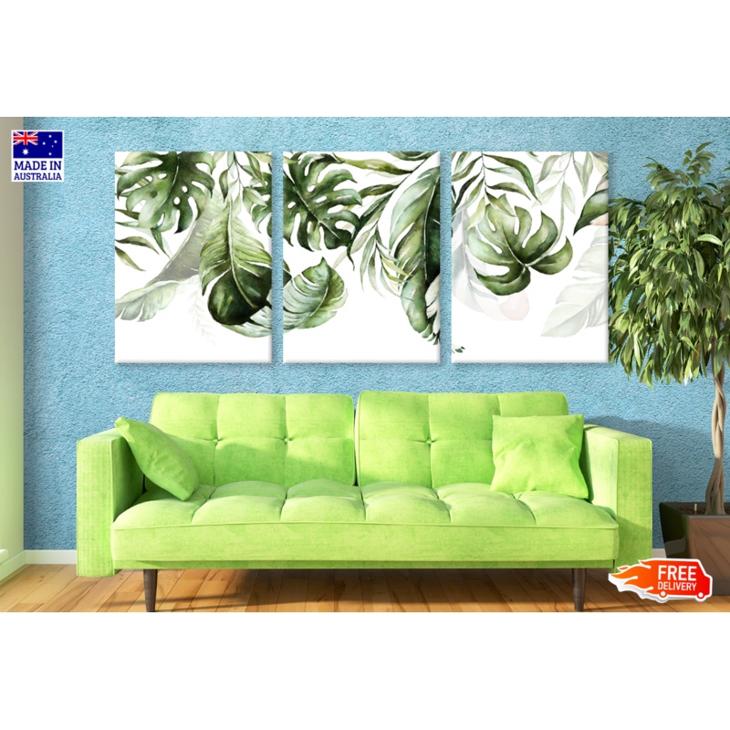 3 Set of Leaves Painting High Quality print 100% Australian made wall Canvas ready to hang