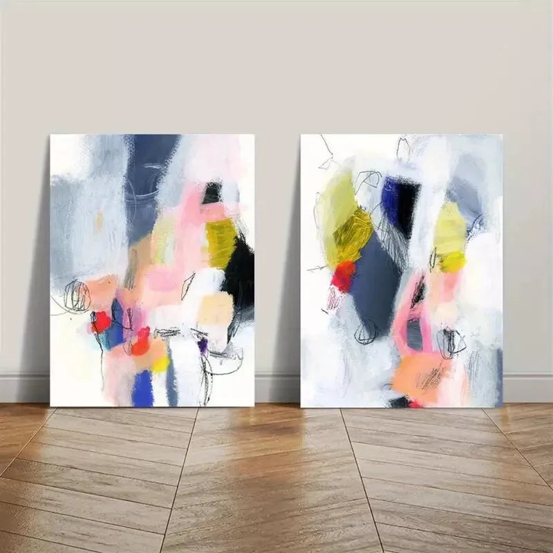 2pcs Art Deco Classic Modern Abstract Canvas Framed 50x75cm - High Quality Print 100% Australian Made Wall Canvas Ready to Hang