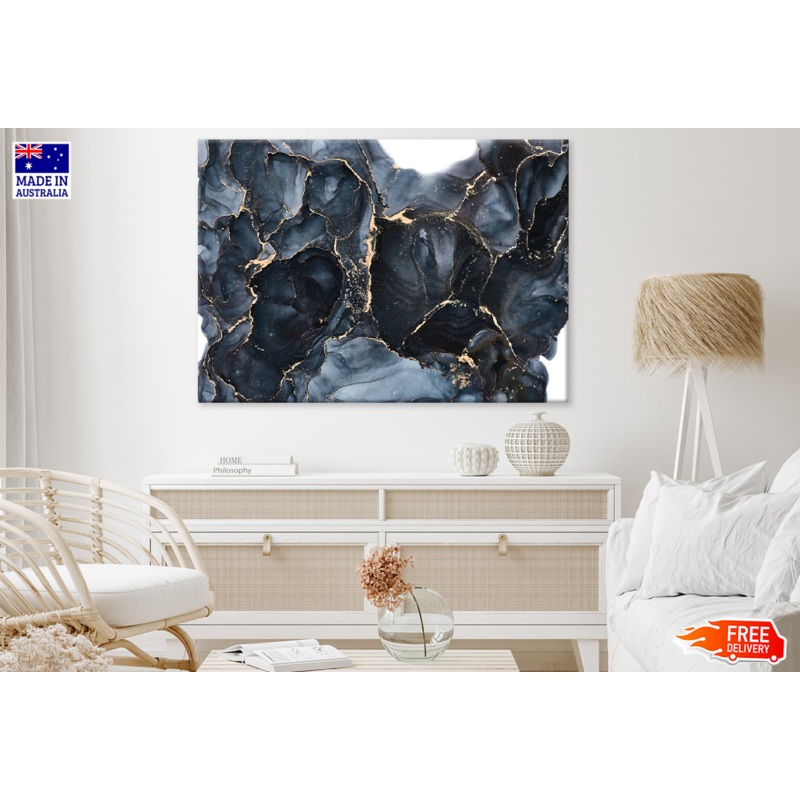 Black & Gold Abstract Design Print 100% Australian Made