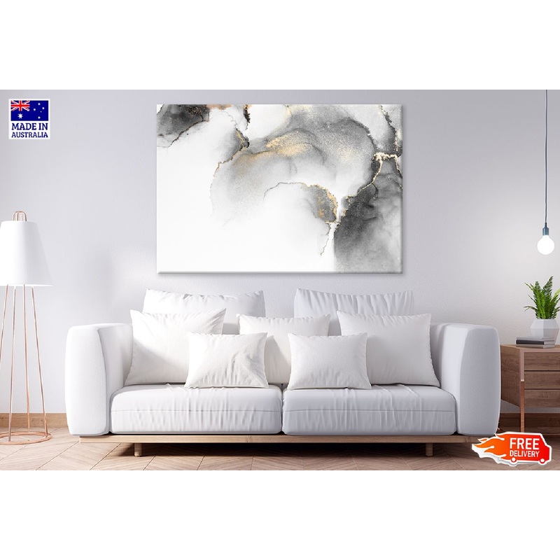 Black & Gold Abstract Fluid Design Print 100% Australian Made