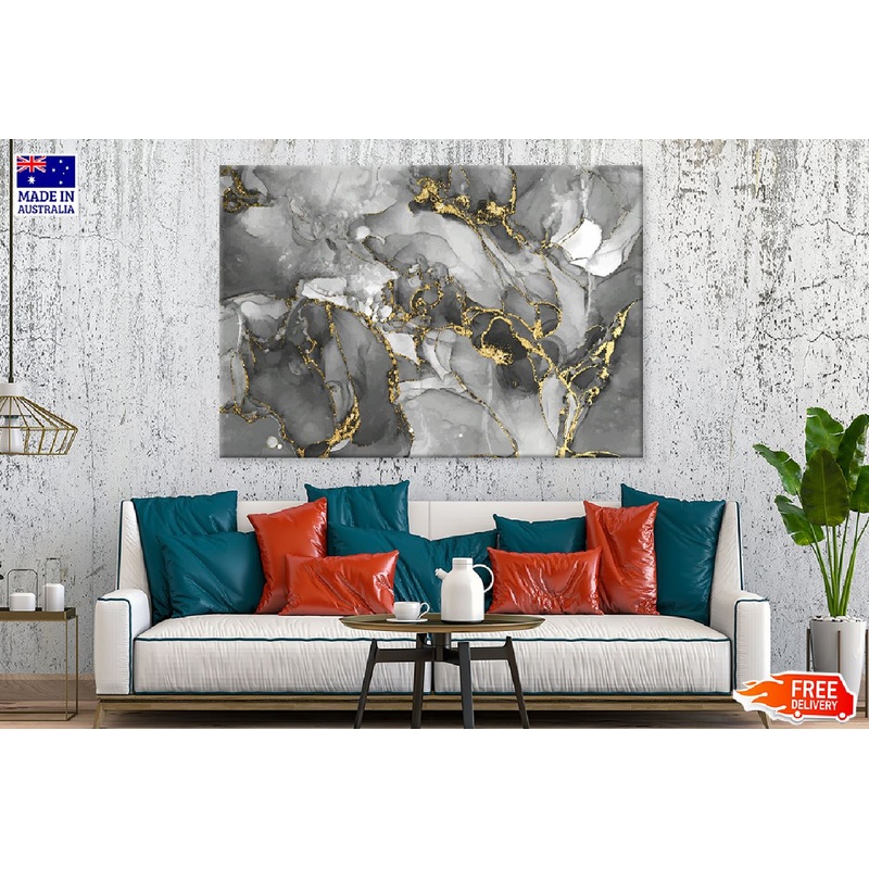 Black & Gold Splash Abstract Design Print 100% Australian Made