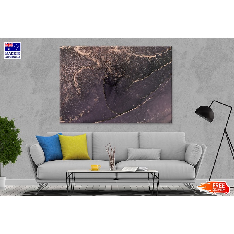 Black Purple & Gold Abstract Design Print 100% Australian Made
