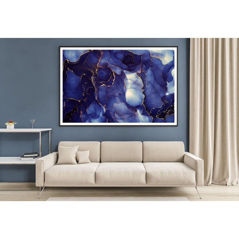 Blue Black & Gold Abstract Design Home Decor Premium Quality Poster Print Choose Your Sizes