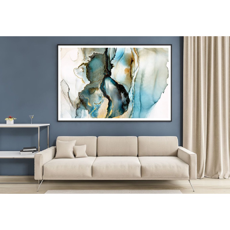 Blue Green & Gold Abstarct Design Home Decor Premium Quality Poster Print Choose Your Sizes