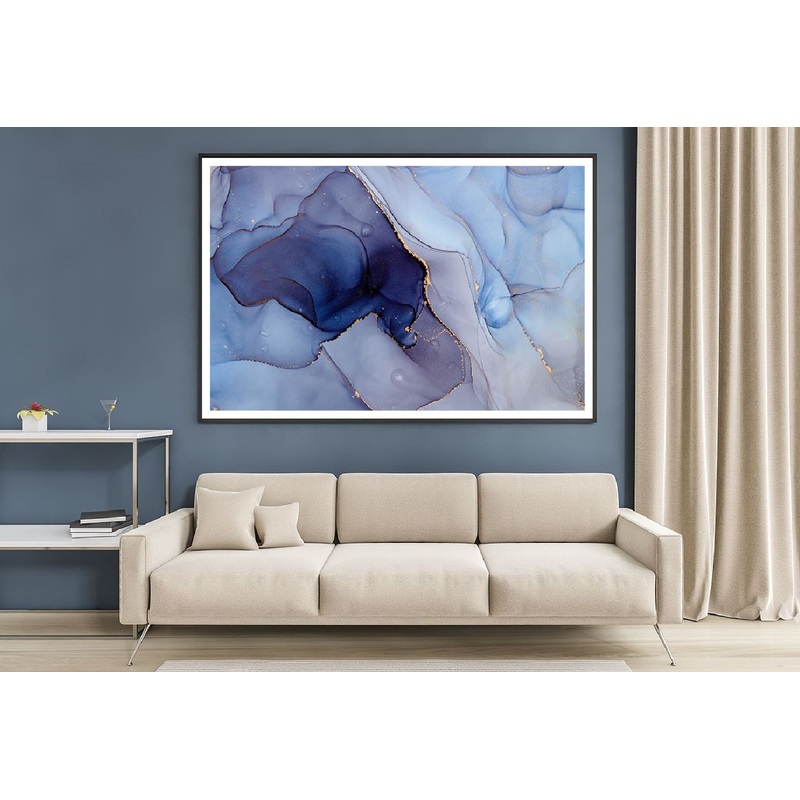 Blue Grey & Gold Abstract Design Home Decor Premium Quality Poster Print Choose Your Sizes