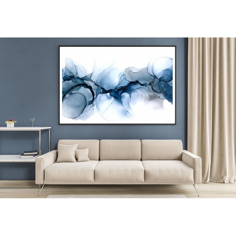 Blue Ink Abstract Abstract Fluid Design Home Decor Premium Quality Poster Print Choose Your Sizes