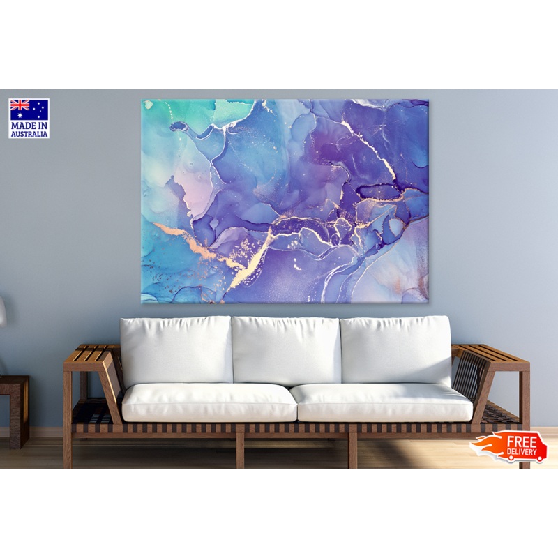 Blue & Purple Abstract Design Print 100% Australian Made