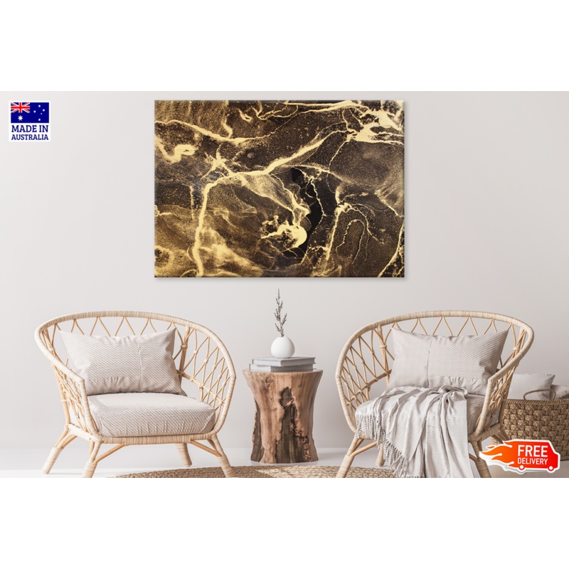 Brown & Gold Abstract Design Print 100% Australian Made