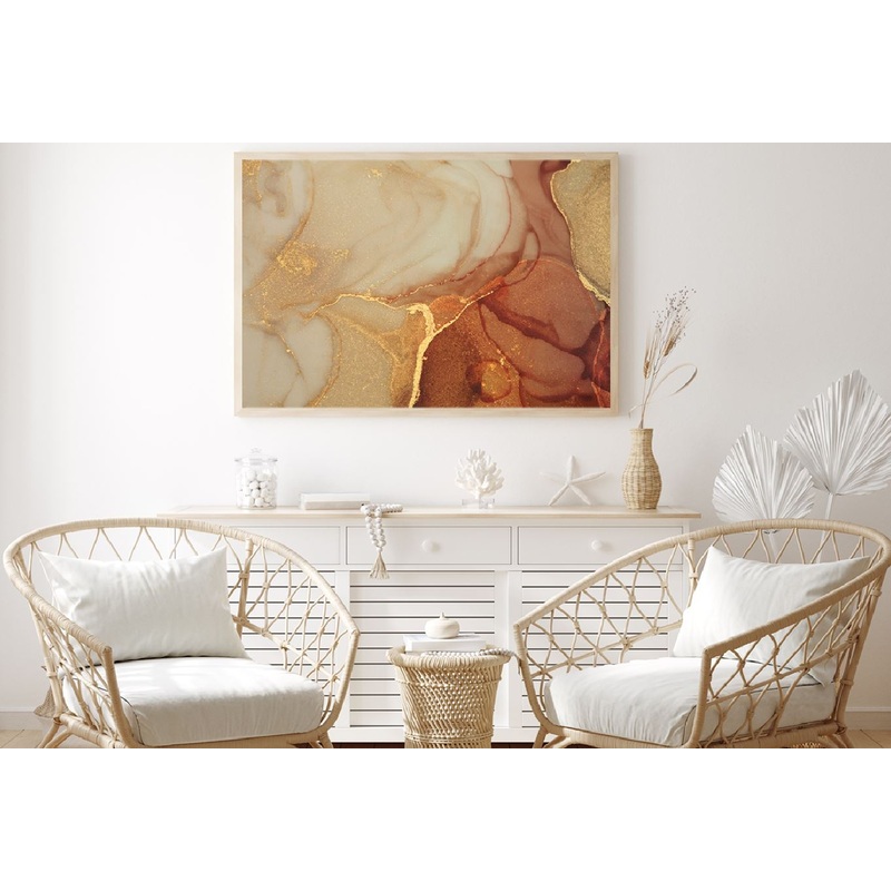 Brown & Gold Abstract Fluid Design Home Decor Premium Quality Poster Print Choose Your Sizes