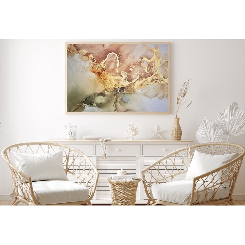 Brown Gold & Green Abstract Design Home Decor Premium Quality Poster Print Choose Your Sizes