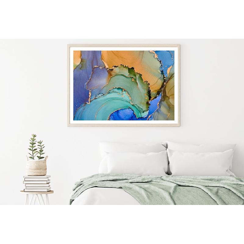 Green Blue & Orange Abstract Design Home Decor Premium Quality Poster Print Choose Your Sizes