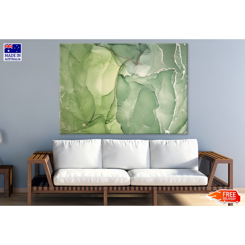 Green & White Abstract Design Print 100% Australian Made