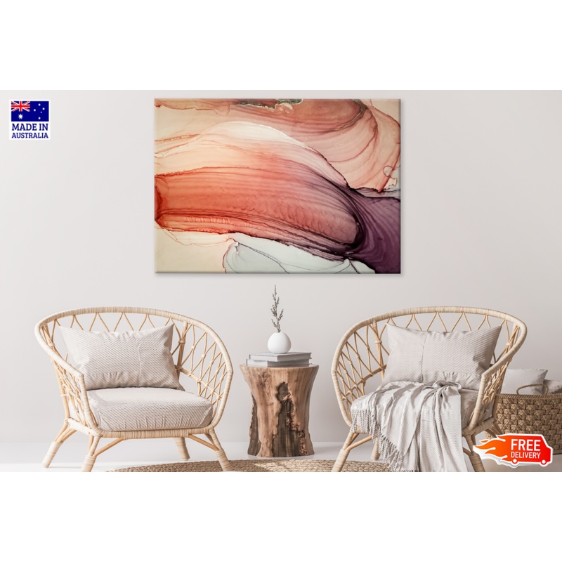 Orange & Purple & Abstract Design Print 100% Australian Made